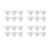 Tuesoa 24 Pieces Snowflake Napkin Rings Christmas Snowflake Napkin Holder Rings for Christmas Holiday Table Decoration (Silver)