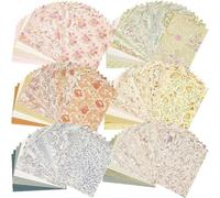 Tuesoa 240 Pcs Vintage Floral Scrapbook Paper & Textured Paper & Label Journaling Stickers Assorted for Junk Journal Supplies