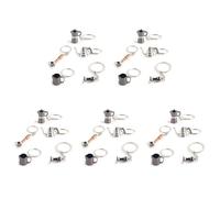 Tuesoa 25PCS Coffee Tamper Keychain Espresso Portafilter Moka Pitcher Keyring Portable Coffee Accessories Gift