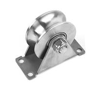 Tuesoa 2in 304 Stainless Steel Sliding Door Wheels U-Slot Rollers Heavy Duty Pulleys Smooth Rolling Dual Bearing Plate Casters