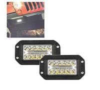 Tuesoa 2Pcs 12V 6 Inch Flush Mount Work Light 26 LED Super Bright Spotlight Car Headlights