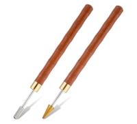 Tuesoa 2pcs Leather Edge Dye Pens, Leather Edge Roller Pen Applicator, Leather Edge Printing Tools for Leather Craft DIY Work