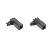 Tuesoa 2Pcs Toslink 90 Degree Optical Audio Cable Adapter Male to Female Right Angle 360 Rotates PC TV DVD Stereo Optical Cable