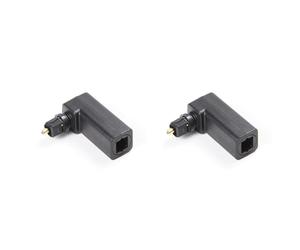 Tuesoa 2Pcs Toslink 90 Degree Optical Audio Cable Adapter Male to Female Right Angle 360 Rotates PC TV DVD Stereo Optical Cable