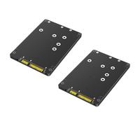 Tuesoa 2X 2 in 1 Combine M.2 NGFF Key B & MSATA SSD to 2.5 SATA3 Adapter with Plastic Enclosure SSD Case Box