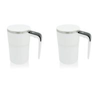 Tuesoa 2X 380ML Mini Electric Coffee Self Mixing Mug Digital Display Coffee Mug USB Rechargeable Automatic Magnetic Cup for Tea