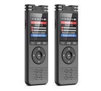 Tuesoa 2X 64GB Digital Voice Recorder with Playback Voice Activated Tape Recorder Sound Audio Recorder for Lectures Meeting