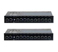 Tuesoa 2X 9 Band Equalizer High Performance 9 Equalization Bands 12V DC for Boat RV Car Metal with CD AUX Input Chip Output