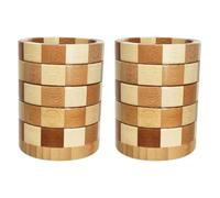 Tuesoa 2X Bamboo Silverware Holder, Silverware Organizer, Utensil Holder for Kitchen Countertop