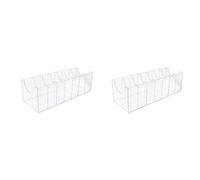 Tuesoa 2X Belt Organizer, Acrylic Belt Storage Holder for the Closet 7 Compartments Display Case for Tie and Bow Tie