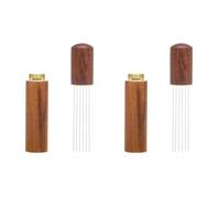 Tuesoa 2X Espresso Coffee Stirrer Espresso Distribution Tool Portable Espresso Distribution Tools,6 Needles Rosewood Color