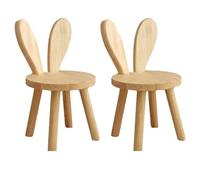 Tuesoa 2X Small Board Stool, Cute Ears Solid Wood Small Stool, Decorative Stool Children Chair