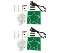 Tuesoa 2X Soldering Suite Colorful Five-Pointed Star LED Flashing Marquee Light Circuit Board Kit,Without Shell