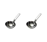 Tuesoa 2X Stainless Steel Thickened Deep Soup Ladle Short Handle Big Round Head Spoon Drink Soup Ladle Eat Noodle Spoon