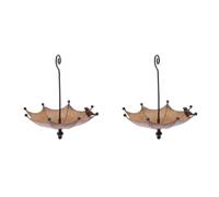 Tuesoa 2X Umbrella-Shaped Bird Trough,Hanging Bird Feeder Tray for Outdoors Metal Bird Bath Pond or Drinker