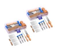 Tuesoa 2X Wool Felting Needle Tools, Wool Felting Tool Kit with 3 Sizes Felting Needles and 1/8 Needle Wooden Handle for Needle