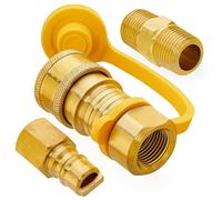 Tuesoa 3/8 Inch Natural Gas Quick Connect Fittings, 100% Solid Brass LP Gas Propane Hose Quick Disconnect Kit