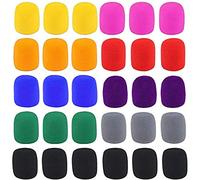 Tuesoa 30 Pack Thick Handheld Stage Microphone Windscreen Foam Cover Karaoke DJ (12 Color)