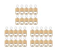 Tuesoa 30 Pcs Wood Bottle Opener Keychain Bottle Openers Set Kit Blanks Engraving Key Chains Key Tag for Home Kitchen