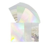 Tuesoa 30 Piece Shiny Fluorescent A4 Thick Cardstock Mirror Paper For Card Making Scrapbooking