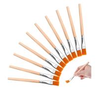Tuesoa 30Pcs Flat Paint Brushes, 3/4 Inch Wood Paint Brush Artist Craft Paint Brushes Watercolor Brush Bulk Painting for Art