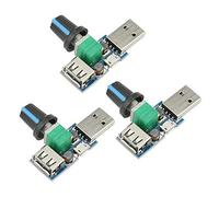 Tuesoa 3Pcs 5W USB Fan Air Volume Speed Stepless Governor Module USB Speed Controller DC 5V USB Male Input DC4-12V to 2.5-8V