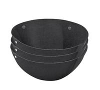 Tuesoa 3PCS Hanging Flower Basket Liners Set Kit Fabric Hanging Plant Liners Set Kit Round Planter Liners Non-Woven Black Felt Liners 14Inch
