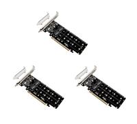 Tuesoa 3X Double-Sided 4-Disk NVME Card PCIeX16 to M.2 M-Key NVMEx4SSD 2U Server Array Expansion Adapter Split Card