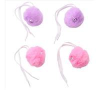 Tuesoa 4 Pcs Large Roller Skate Pom Poms Women Girls Princess Tie-on Roller Skate Pom Poms A