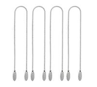 Tuesoa 4 Pcs Napkin Chain Napkin Holder Napkin Clips Chain Flexible Lanyard Neck Strap for Seniors Older Adults Children