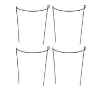 Tuesoa 4 Pcs Plant Support Stakes Ring Cage Metal Garden Plant Stake Green Half Round Plant Support Ring Large Plant Supports