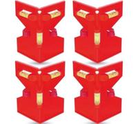 Tuesoa 4Pcs Post Level for Pipe,Post and Beam Leveling,Folding Level Tool with 3 Vials,Adjustable Pipe Level with Elastic Loop
