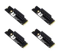 Tuesoa 4X NGFF M.2 to PCI-E 4X Riser Card M2 M Key to PCIe X4 Adapter with LED Indicator Power Riser for Bitcoin Mining