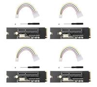 Tuesoa 4X NGFF M2 to PCI-E 4X X1 Slot Riser Card M2 Key M to PCI Express X4 Adapter with LED Indicator for Miner Mining