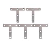 Tuesoa 5 Pcs Angle Plate Corner Brace Flat T Shape Repair Bracket 80mm x 80mm