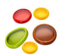 Tuesoa 5 Pieces Set Avocado Saver, Onion Silicone Storage, Half Cut Fruit Containers - Reusable Kitchen Gadgets for Fridge