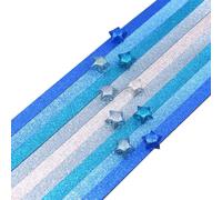 Tuesoa 520 Sheets Glitter Paper Folding Paper Stars Paper Strips Lucky Stars Decoration Folding Paper for Hand Arts High Guality, Blue
