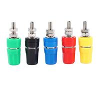 Tuesoa 5Pcs M4X36 Pure Copper Terminal 4Mm Banana Jack Socket 20A Binding Post Banana Plug Connector