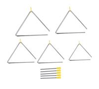 Tuesoa 5PCS Triple-Cornered Musical Instruments Band Percussion Musical Triple-Cornered Triangolo for Children 4/5/6/7/8/ Inch