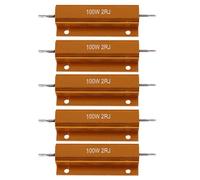 Tuesoa 5X Gold Aluminum Clad Power Resistor Resistance 100W, 2 Ohm 2R