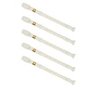 Tuesoa 5X Students Creamy-White Plastic 8 Holes Flute Recorder W Cleaning Stick