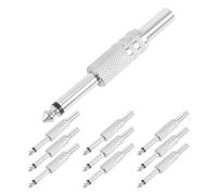 Tuesoa 6.35mm Mono Amplifier Plug 1/4Inch Male Mono Monaural Jack Audio Cable Connector Plug Microphone 10Pcs