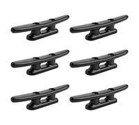 Tuesoa 6 Pcs Black Boat Cleat Kayak Cleats Boat Dock Cleats Kayak Canoe Cleat 4 Inch Nylon Cleats for Boat Mooring Accessories