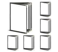 Tuesoa 6PCS Menu Covers,Menu Holder 4 Page 8 View Transparent Restaurant Menu Cover Book Fits 8.5x11inch Standard Size