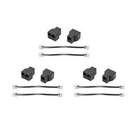Tuesoa 6PCS RJ11 Telephone Cable Splitter 15cm Cable 6P4C 2 Ports Telephone Cable Splitter Adapter