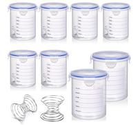 Tuesoa 8 Sets Paint Container Set with Stainless Steel Mixing Ball Touch Up Paint Cups with Lids Paint Storage Containers Set Kit (800 ML)