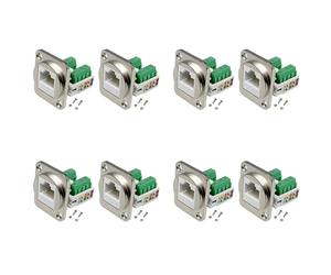 Tuesoa 8PCS RJ45 Panel Mount Terminal Adapter, RJ45/8P8C Female Panel Mount Connector, RJ45 Solderless Terminal Extender