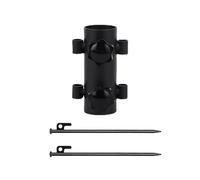 Tuesoa Awning Pole Fixing Tube Ground Bracket Windproof Support Pole with Ground Nails 3PCS