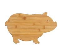 Tuesoa Bamboo Pig Shaped Bamboo Serving and Cutting Board Bamboo Cutting Board Wooden Breakfast Board Children'S Cartoon Pig Shape Chopping Board