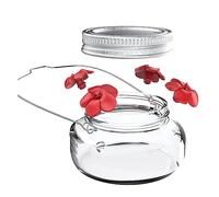 Tuesoa Bird Feeder Outdoor Hanging Bird Water Feeders MasonJar Flower Birds Watering Bottle Drinker for Wild Bird Garden